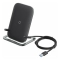 BASEUS 15W QI FAST CHARGING WIRELESS CHARGER STAND BLACK | INSTOCK