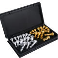 Magnetic Medieval Chess Set Portable Gold Silver -Travelfriendly
