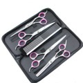 Professional Shears Dog Pet Scissors Grooming 7Curved+6Thinning+7Straight+Comb+Case Polishing Tool A