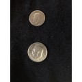 COLLECTION OF TWO ANTIQUE 1917 GREAT BRITAIN SILVER COINS (6 PENCE AND 3 PENCE)