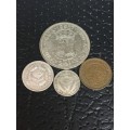 COLLECTION OF 4 UNION OF SOUTH AFRICA 1957 COINS