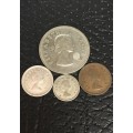 COLLECTION OF 4 UNION OF SOUTH AFRICA 1957 COINS