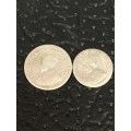 COLLECTION OF 2 UNION OF SOUTH AFRICA 1927 COINS (6D & 3D)