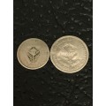 COLLECTION OF 2 UNION OF SOUTH AFRICA 1927 COINS (6D & 3D)