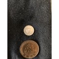 COLLECTION OF 2 UNION OF SOUTH AFRICA 1946 COINS (3D & 1D)