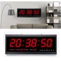 Red Digital Large LED Wall Clock Desk Calendar Alarm Clock Home Decoration