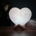 3D Heart Shaped Touch Control Moon Lamp