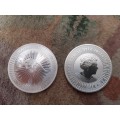 1 oz Australian Silver Kangaroo Coins -- Tube of 15 Coins (R520 per Coin)