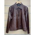 Brown Zipper Genuine Leather Jacket