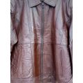 Brown Zipper Genuine Leather Jacket