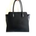 Genuine Italian Leather Shoulder Handbag Tote Large Black