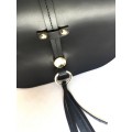 Genuine Italian Leather Cross Body Bag Medium Black