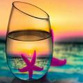 Diamond-Dot Painting - Through Glass View Beach Starfish Sunset 30x30cm | TD-DDP003