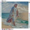 5D Diamond-Dot Painting - Jesus Walk on Beach 30x30cm