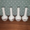 4 x Continental Protea detailed Small Vases / Candle holders