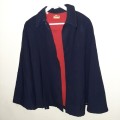 Vintage Nurse Coat / Cape - Navy with red lining - Size M