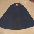 Vintage Nurse Coat / Cape - Navy with red lining - Size M