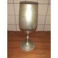 Large Vintage Hallmarked Silver Plated Goblet