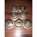 7 x Vintage Brass and Ceramic Light Switches - See pictures