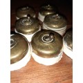 7 x Vintage Brass and Ceramic Light Switches - See pictures