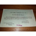 Registrasiesertifikaat vir vredesopleiding - 1952