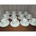 12 x White Johnson Bros Ironstone Small Cup and Saucers - Espresso set - Made in England