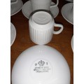 12 x White Johnson Bros Ironstone Small Cup and Saucers - Espresso set - Made in England
