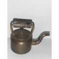 Solid Brass - Miniature Kettle with wooden handle
