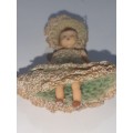 Tiny Vintage Doll with crochet clothes