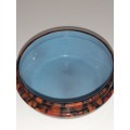 Beautiful small bowl / Trinket bowl with blue glossy inner