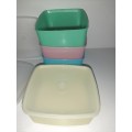 4 x Tupperware Small Square Containers - Very good condition