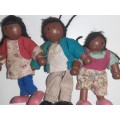 5 x Small Wooden Dolls - Happy Family Dolls - Flexible figures
