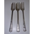 3 x Yeoman Plate EPNS Cake Forks - Made in England
