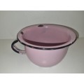 Vintage Small Enamel Chamber Pot - Pink