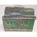 Vintage Green Tin Container / Metal box - Lots of character - Retro Box