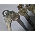 8 x Vintage Car Keys - Toyota, Chrysler, Ford