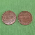 2 x 1971 United States One Cent Coins