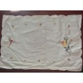 Vintage Embroidered Tea Tray Cloth - 45cm x 30cm