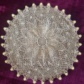 Beautiful Vintage Beaded Crochet Doily - Diameter - 24cm