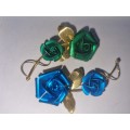 2 x Beautiful Vintage Brooches with Rose Detail