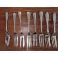 8 x Vintage EPNS Cake Forks - Various