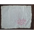 Vintage Embroidered Tea Tray Cloth - 43cm x 31cm