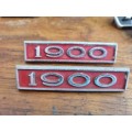 2 x Vintage Opel Kadett 1900 Badges - 7.5cm x 2cm