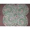 4 x Crochet Doilies - Green & White