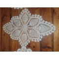 3 x Diamond Shaped Crochet Doilies - +- 50cm x 32cm each