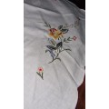 Beautiful Vintage Embroidered Tea Tray Cloth - 47cm x 31cm