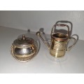 2 Piece Miniature brass Pot and watering can - made in England