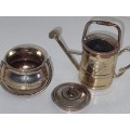 2 Piece Miniature brass Pot and watering can - made in England