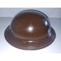 Vintage Brown Metal Military Helmet
