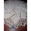 Vintage Doily with Beaded detail - Diameter - 20cm
